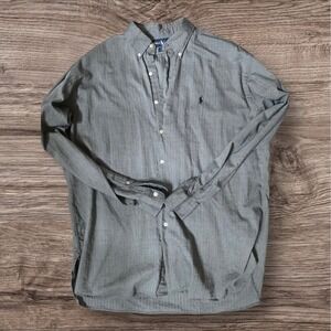 Vintage Ralph Lauren Mcmeel Men's Gray Long Sleeve Button Down Shirt Cotton Lge.
